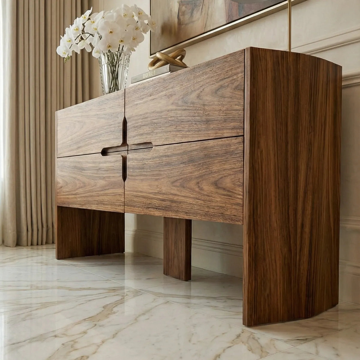 Buffet Trento – Credenza Minimalista en Nogal
