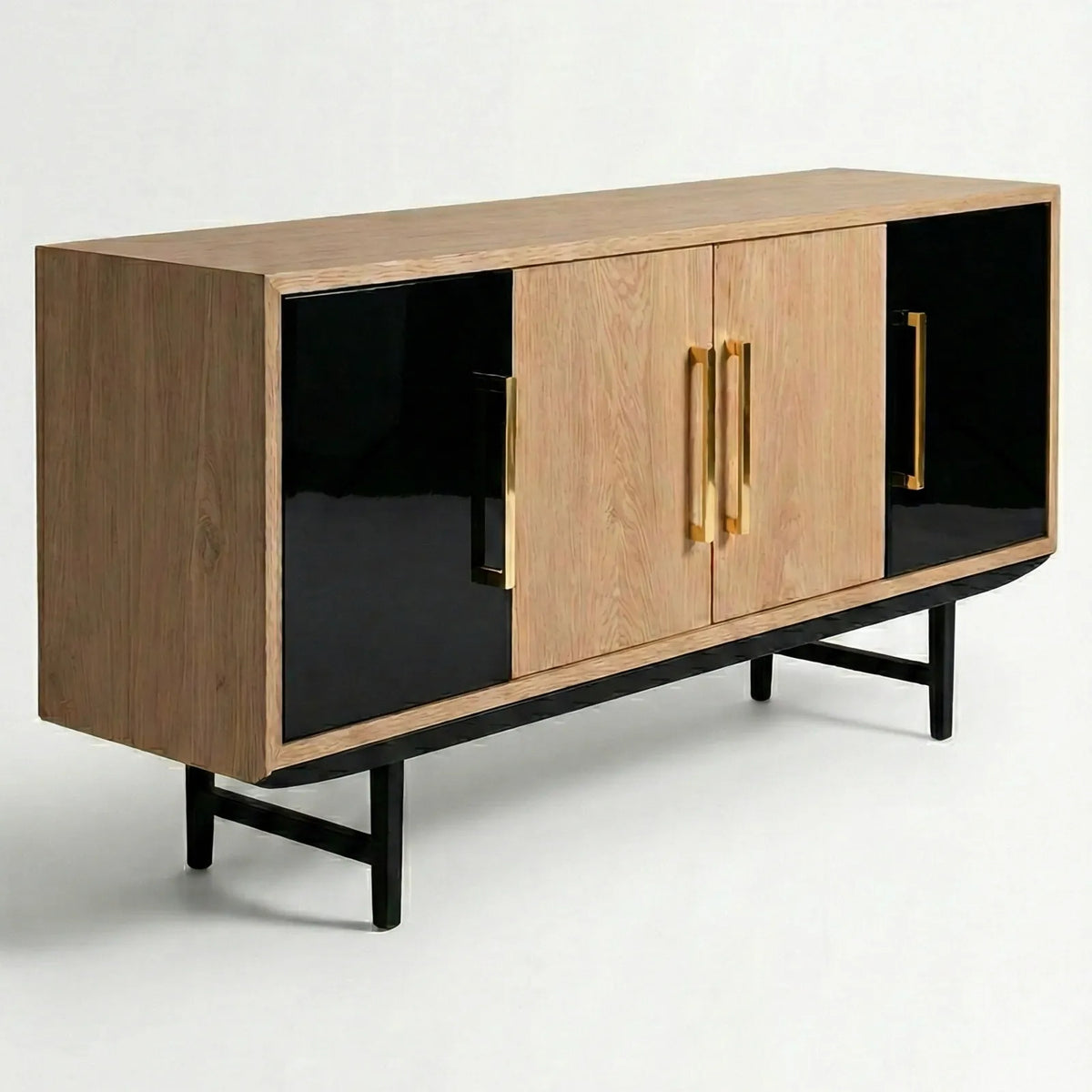 Buffet Rimini – Credenza en Encino Natural &amp; Negro Mate