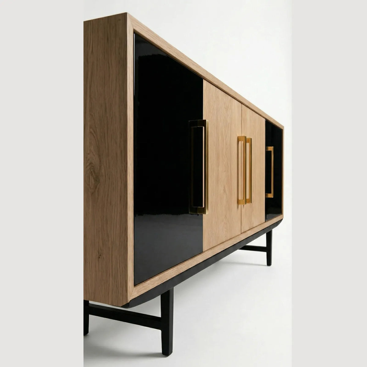 Buffet Rimini – Credenza en Encino Natural &amp; Negro Mate