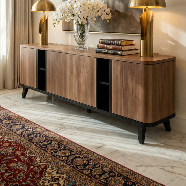 Buffet Toscana – Credenza en Nogal &amp; Negro Mate - vista alternativa