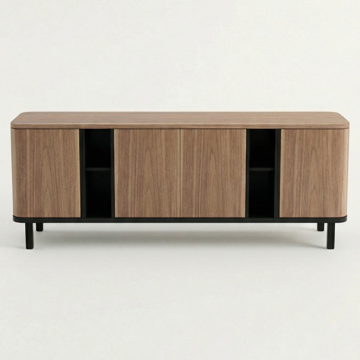 Buffet Toscana – Credenza en Nogal &amp; Negro Mate