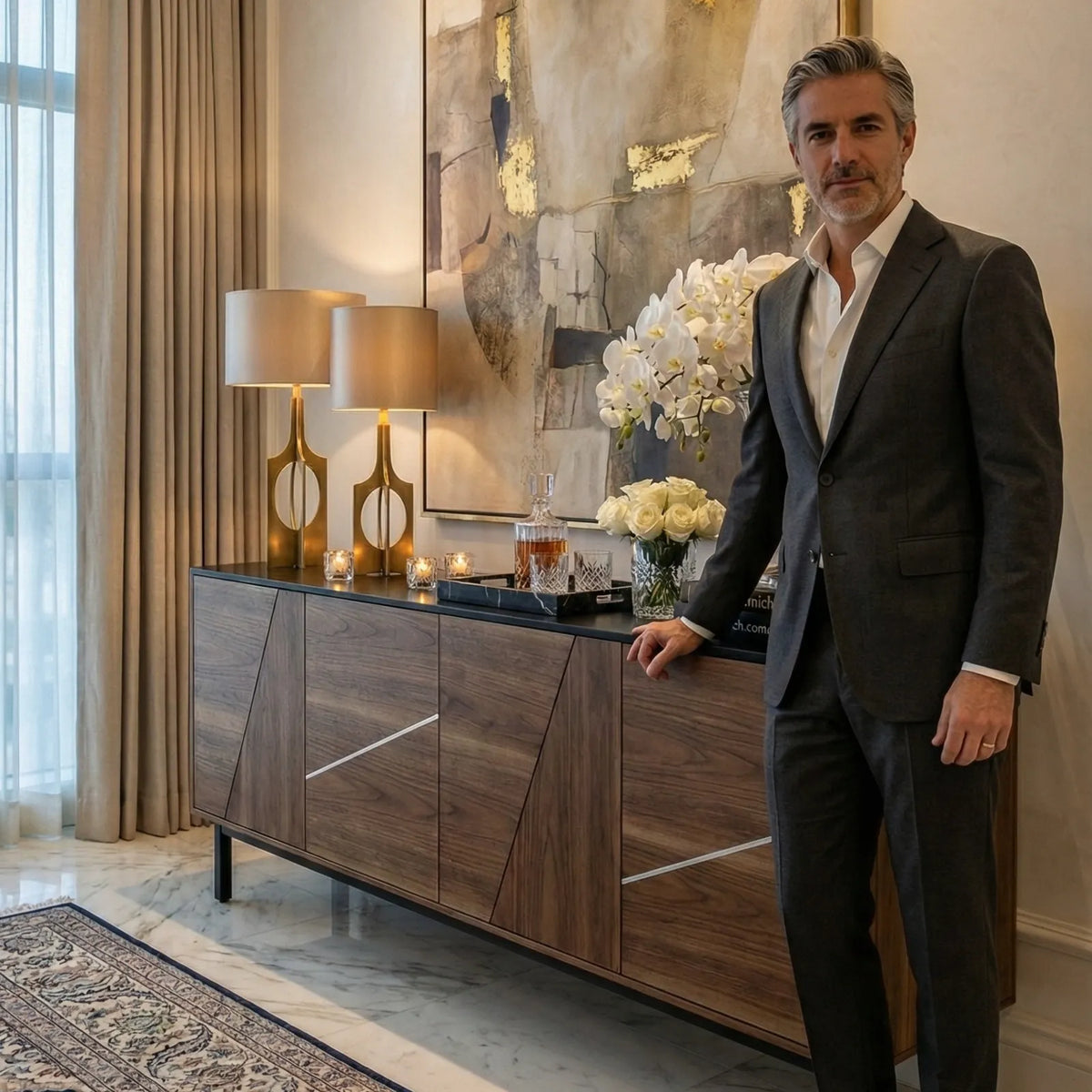 Buffet Treviso – Credenza en Nogal Contemporánea