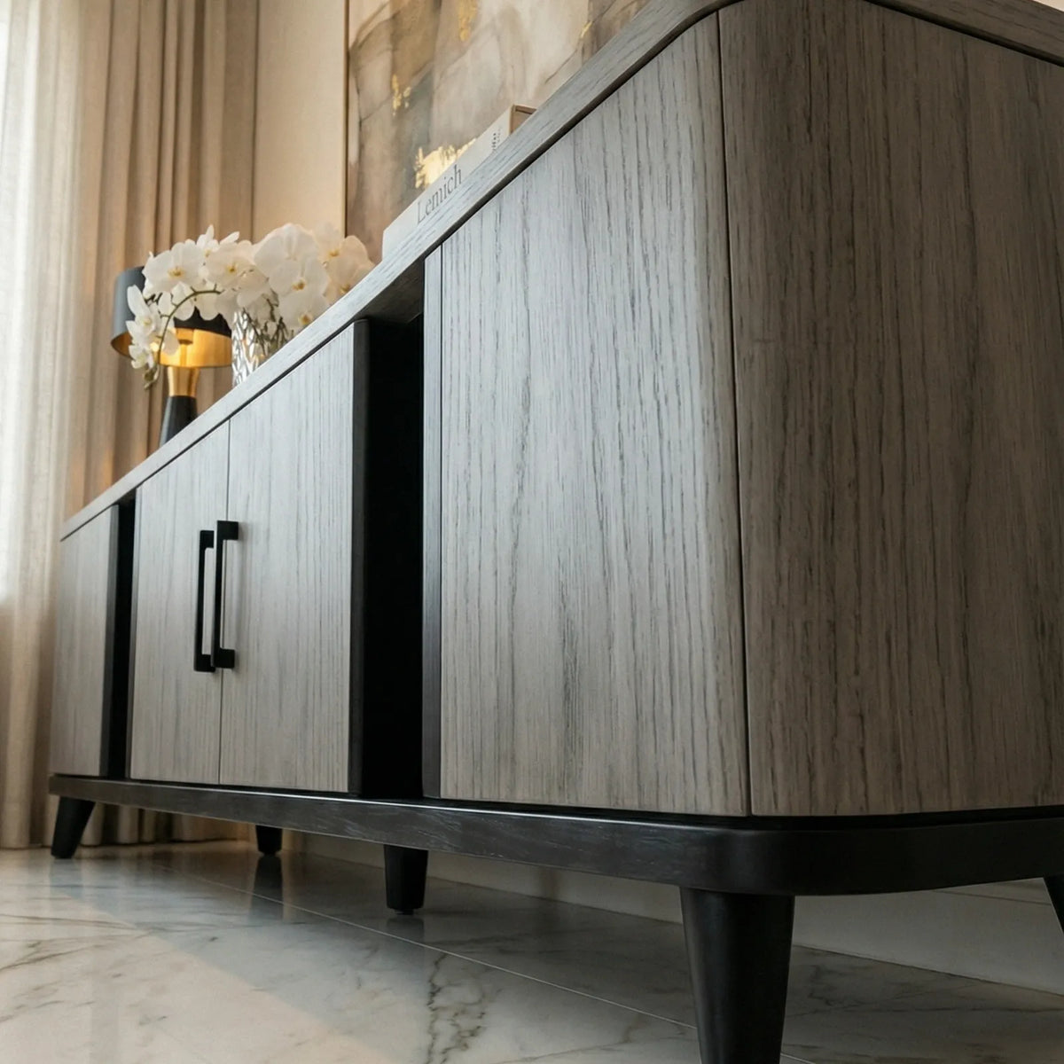 Buffet Savona – Credenza en Encino Gris Moderna