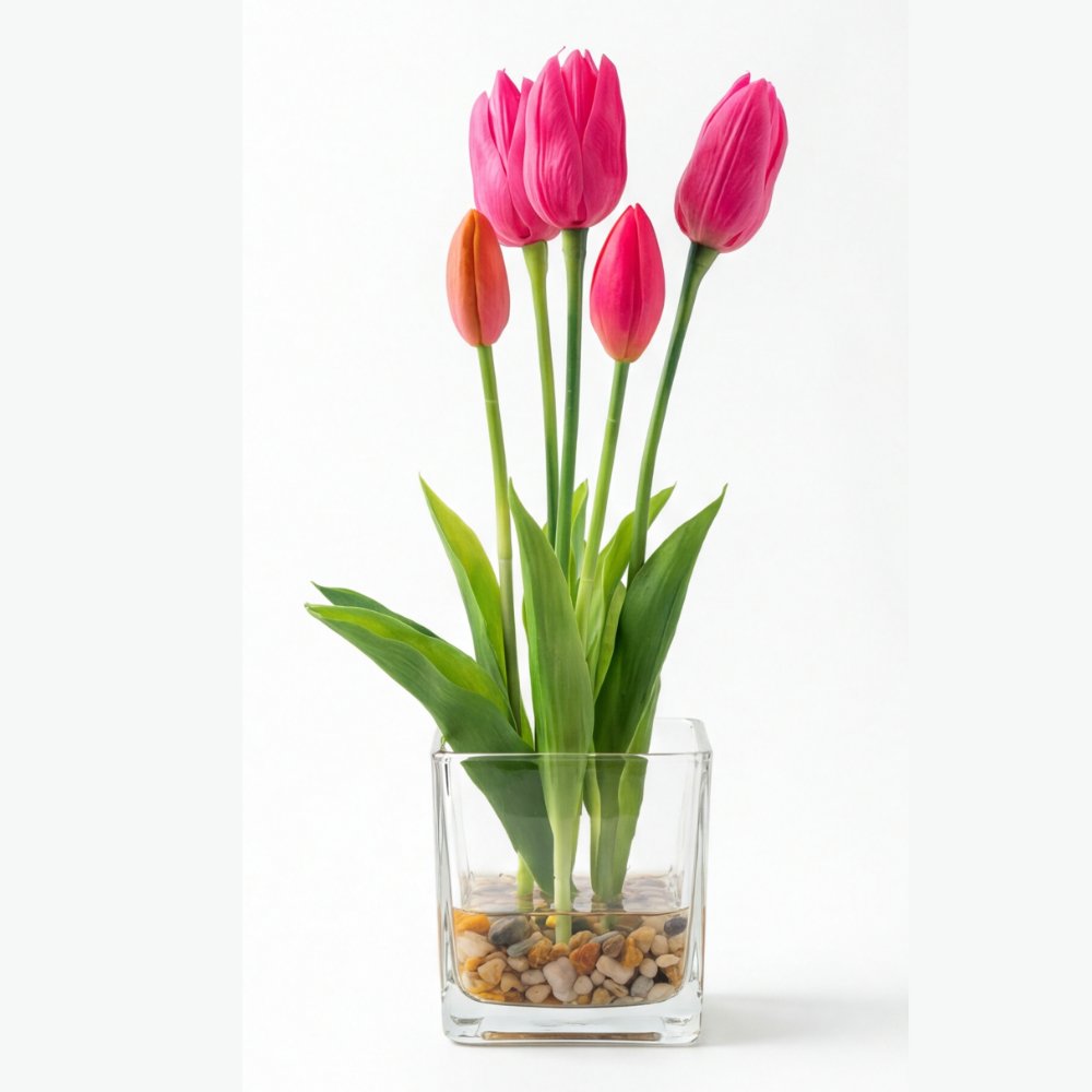 Colección Éclat | Tulipán Fucsia en Arreglo Floral Artificial
