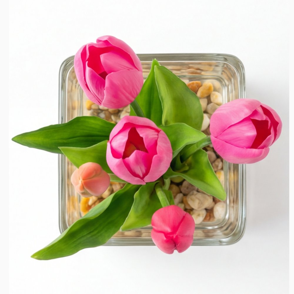 Colección Éclat | Tulipán Fucsia en Arreglo Floral Artificial
