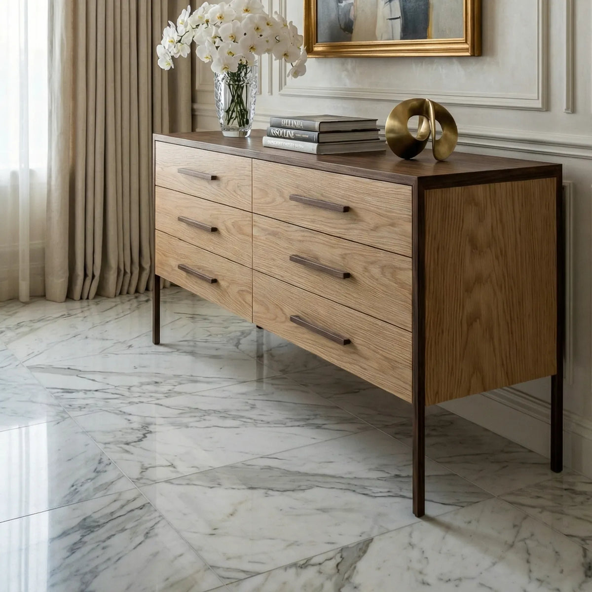 Buffet Lecce – Credenza Minimalista en Encino Claro