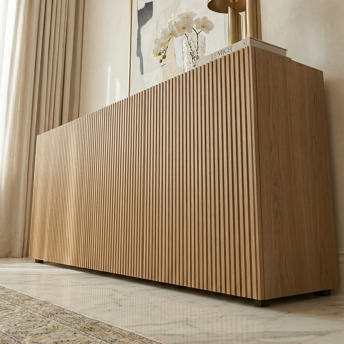 Buffet Siena – Credenza Ranurada en Encino Claro