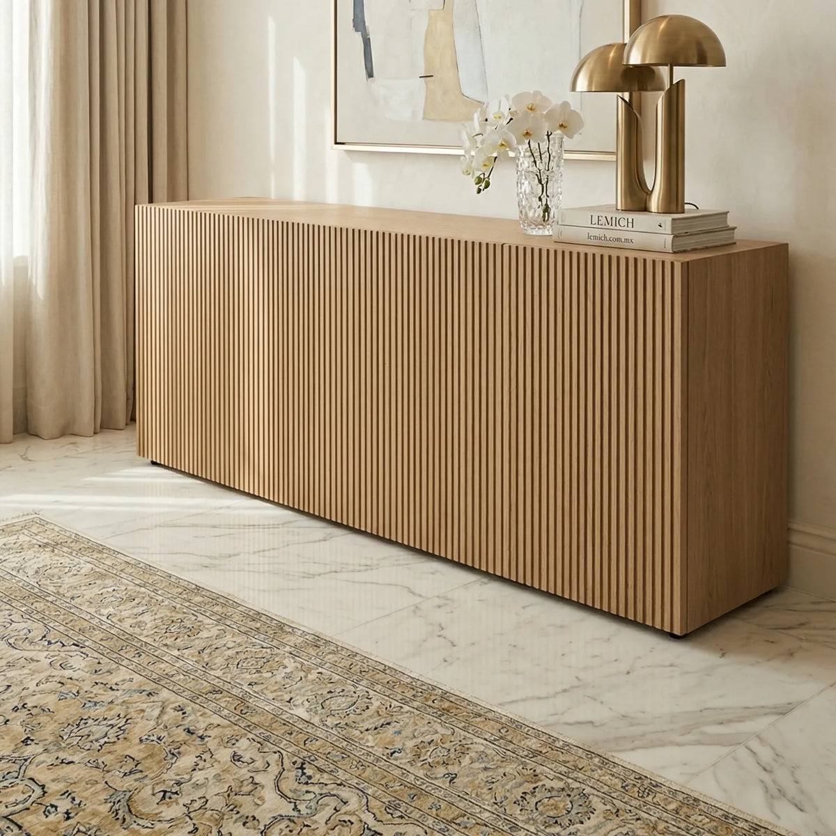 Buffet Siena – Credenza Ranurada en Encino Claro