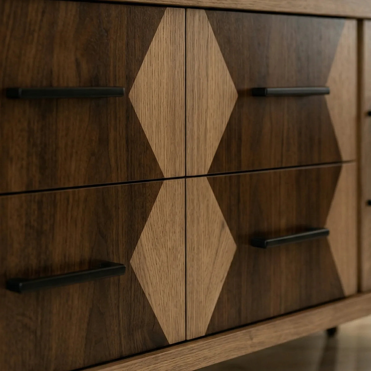 Buffet Torino – Credenza Geométrica en Nogal