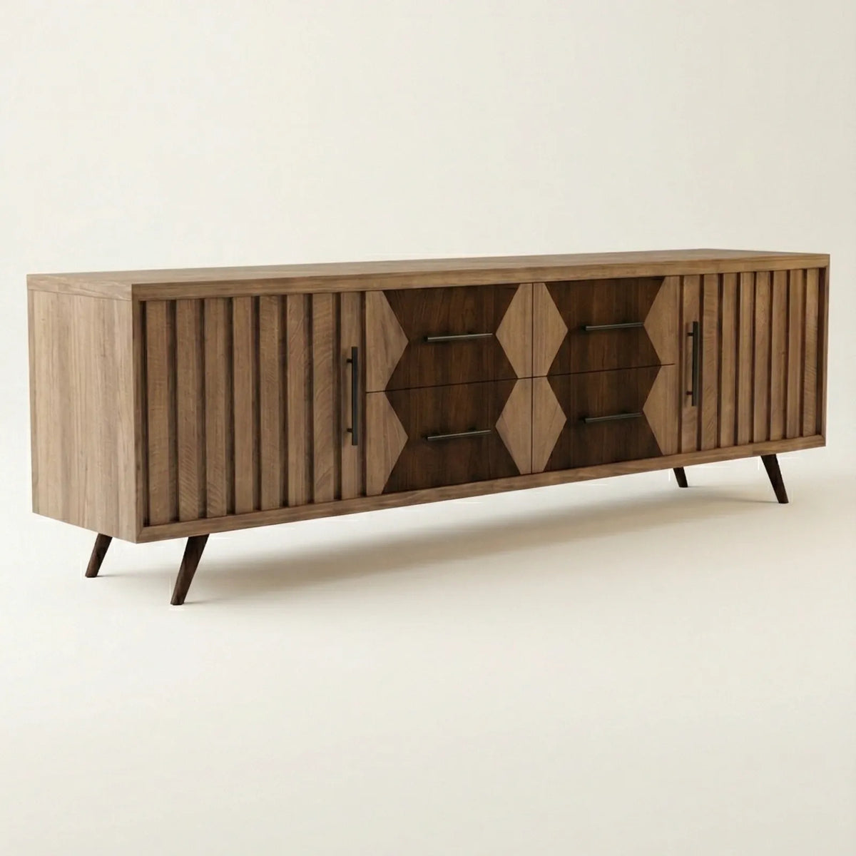 Buffet Torino – Credenza Geométrica en Nogal