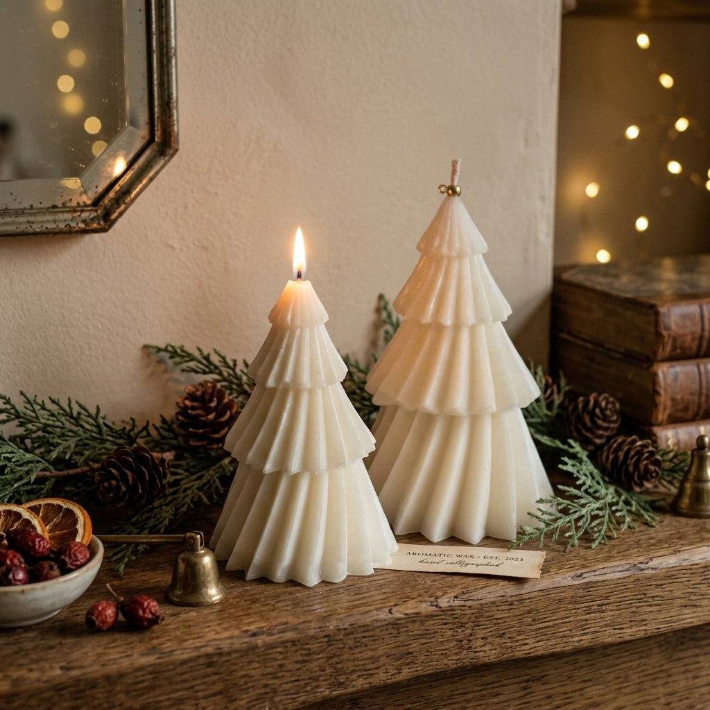 Velas pino navideño 2 pzas.