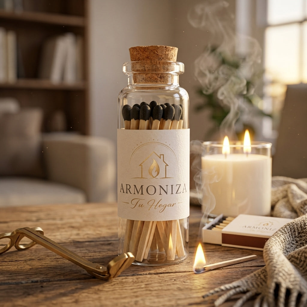 Cerillos Decorativo en frascos de vidrio