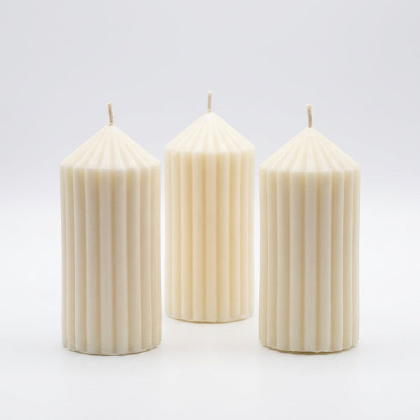 Velas Decorativas 3 pzas mod. Magos en madera noble, vista principal completa