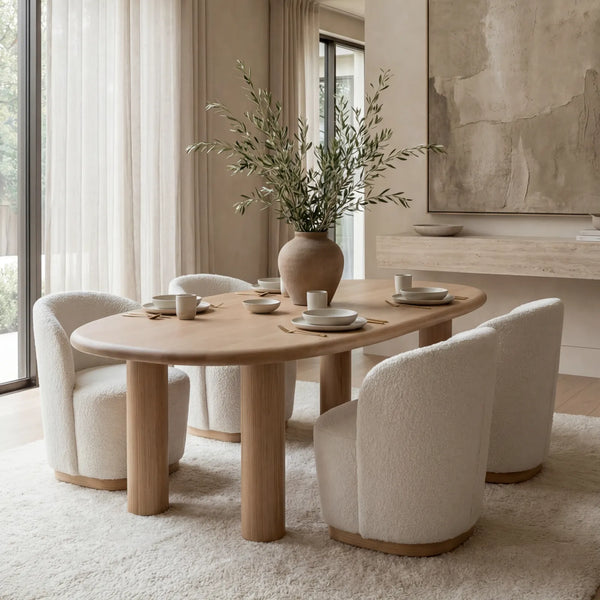 Mesa de Comedor Divo para 4 sillas en Encino Europeo con base sólida · Orgánico - vista alternativa