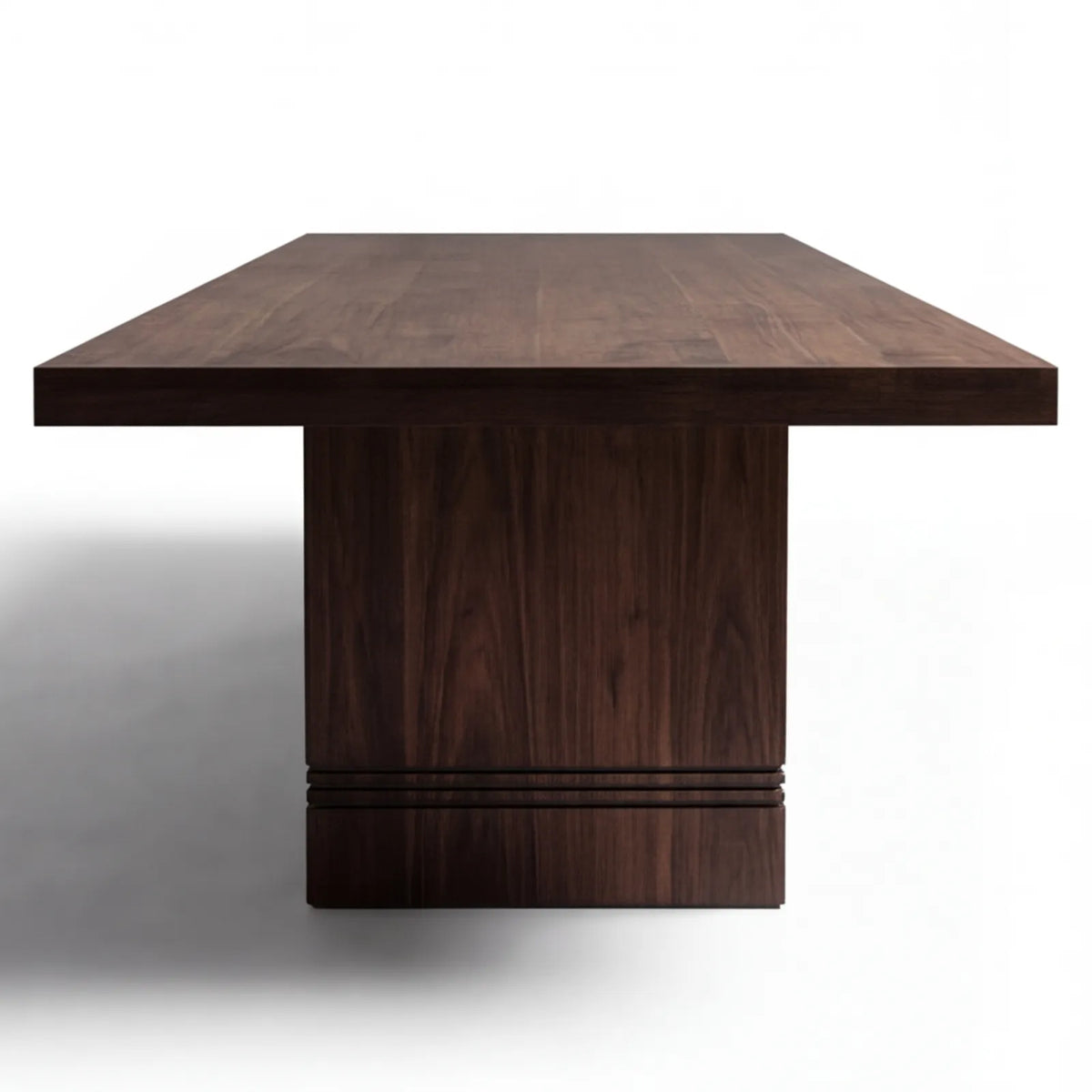 Mesa de Comedor Exalt para 10 sillas en Nogal con estructura en Rosa Morada Sólida · Imponente