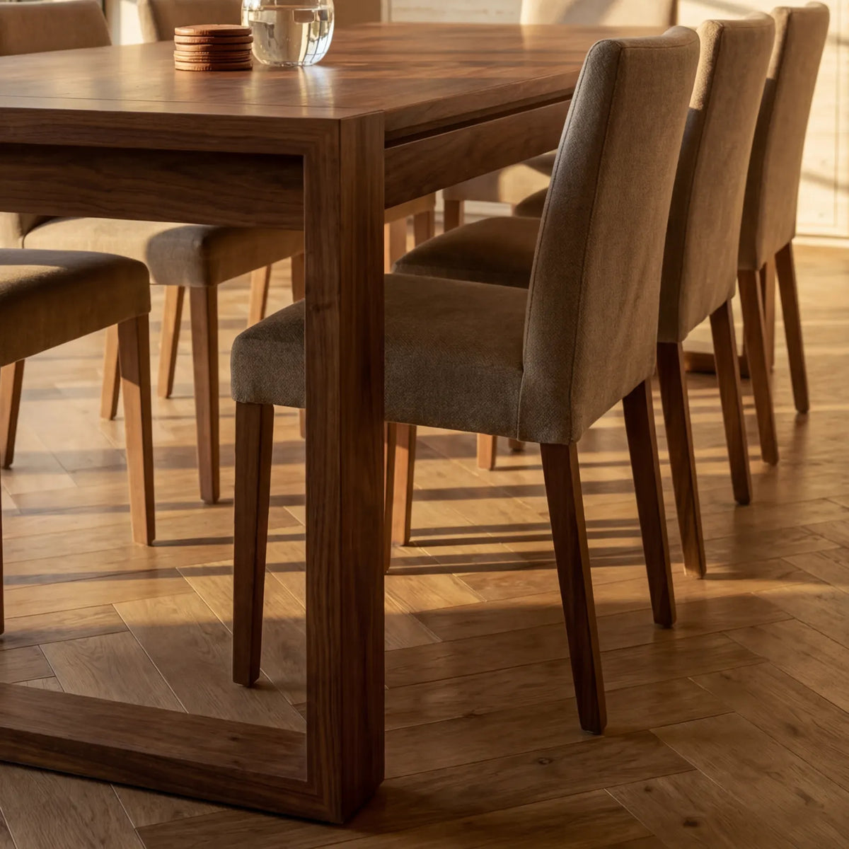 Comedor Invara en Nogal con estructura en madera sólida · Imponente