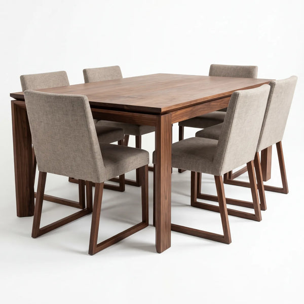 Comedor Nevin en Nogal y Rosa Morada Sólida · Serenidad Arquitectónica