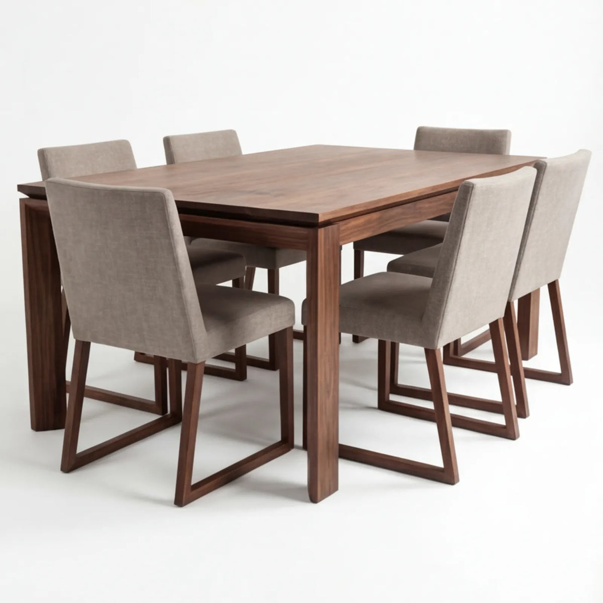Comedor Nevin en Nogal y Rosa Morada Sólida · Serenidad Arquitectónica