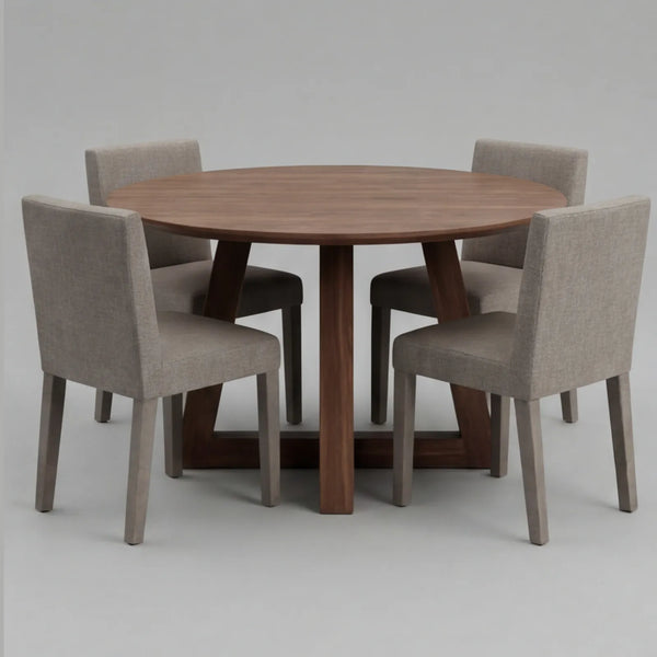 Comedor Nise en Nogal y Madera Sólida fabricado a mano en el taller Lemich de Ocotlán, Jalisco