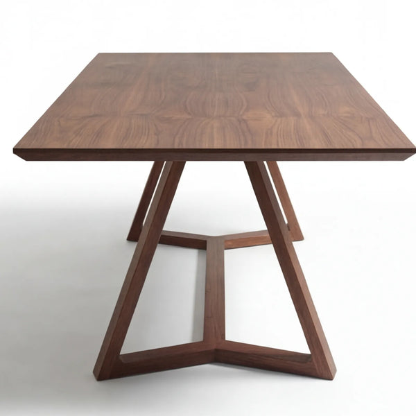 Mesa de Comedor Roven para 6 sillas en Nogal y Rosa Morada Sólida en nogal americano, vista principal completa