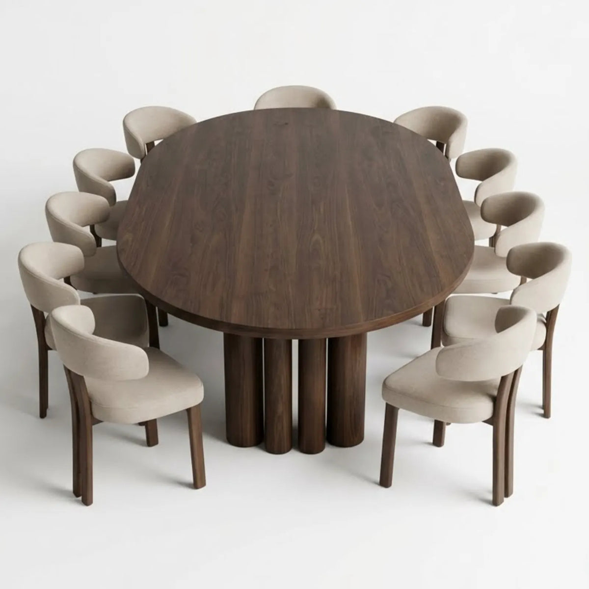 Comedor Tyrian en Nogal · Escultural