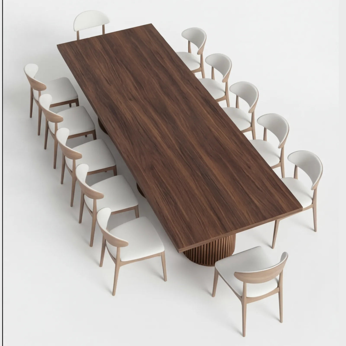 Comedor Voltar en Nogal y Rosa Morada Sólida · Escultural