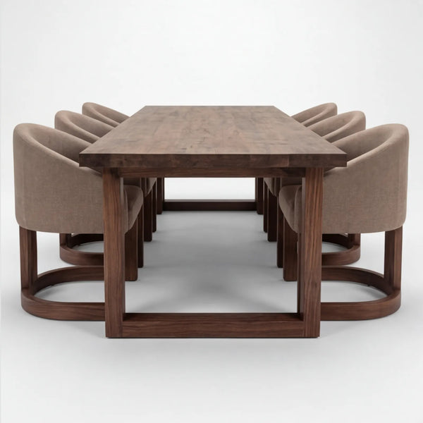 Conjunto de Comedor Horen en Nogal y Rosa Morada Sólida · Arquitectónico