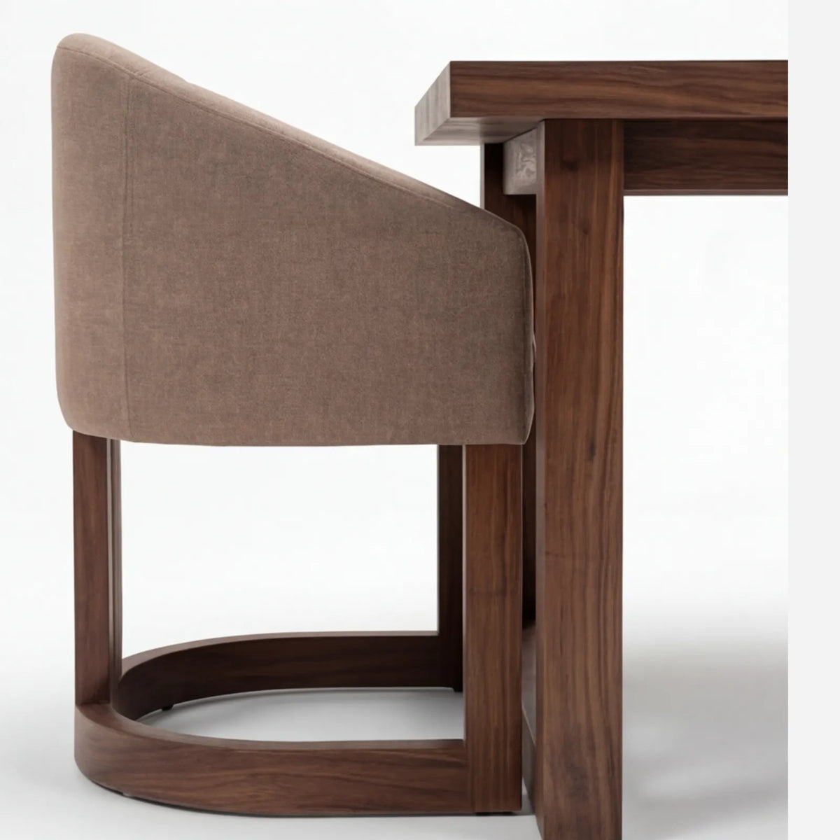 Conjunto de Comedor Horen en Nogal y Rosa Morada Sólida · Arquitectónico