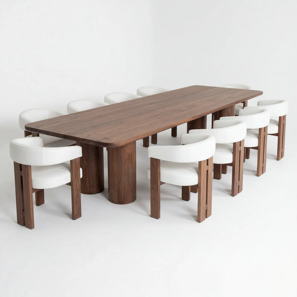 Conjunto de Comedor Zafiro en Nogal con sillas en madera sólida · Escultural - vista alternativa