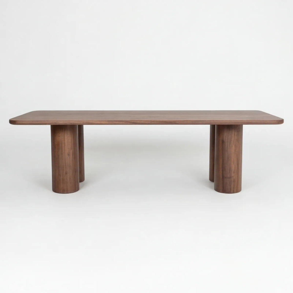 Mesa de Comedor Volta para 12 sillas en Nogal y Rosa Morada Sólida · Escultural