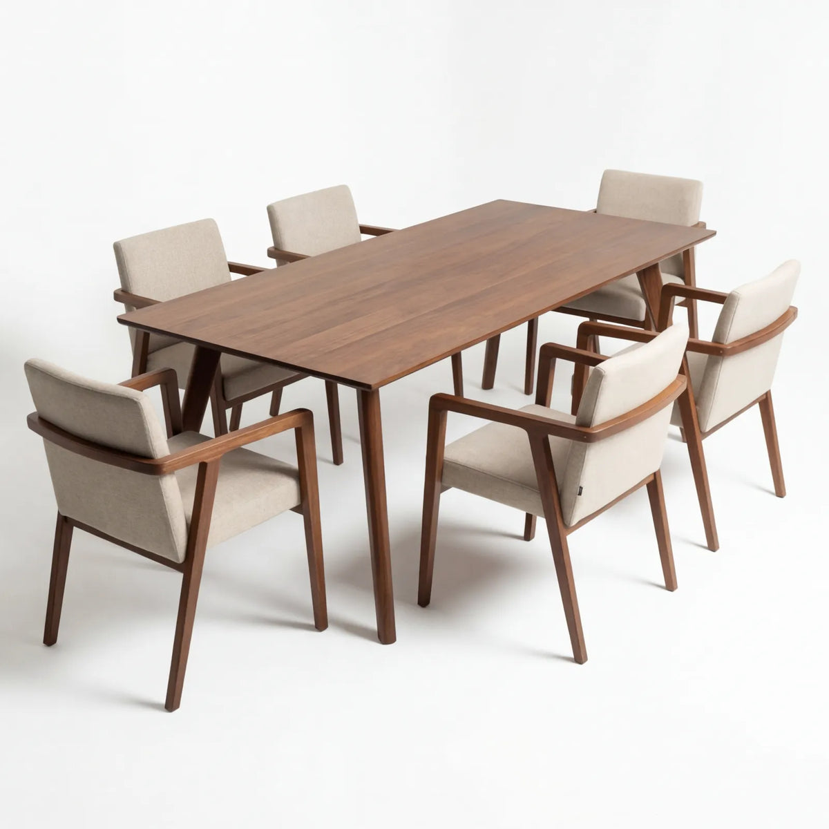 Comedor Toren en Nogal y Rosa Morada Sólida · Escultural
