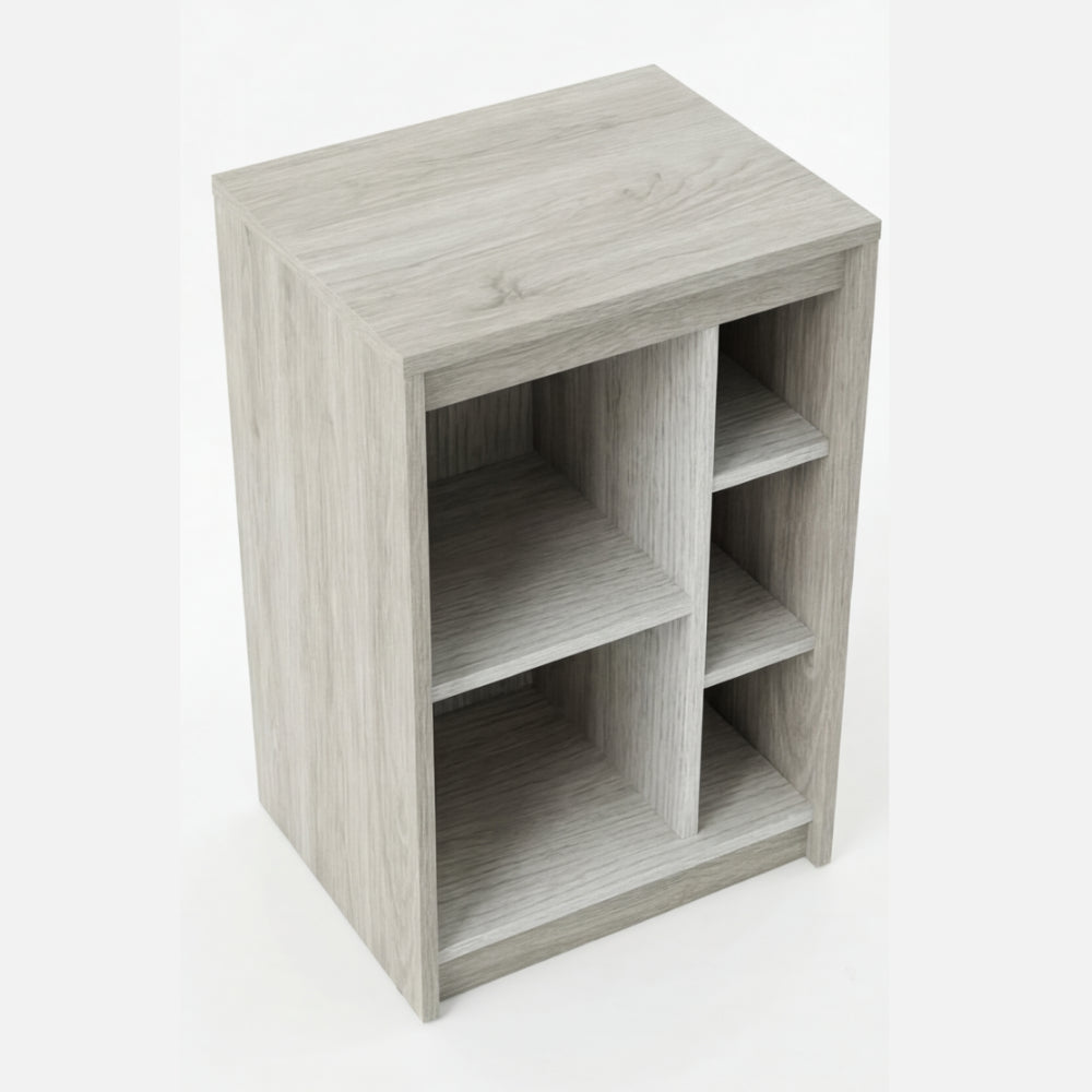 Mini Librero Asimétrico en Madera Natural · Arquitectónico