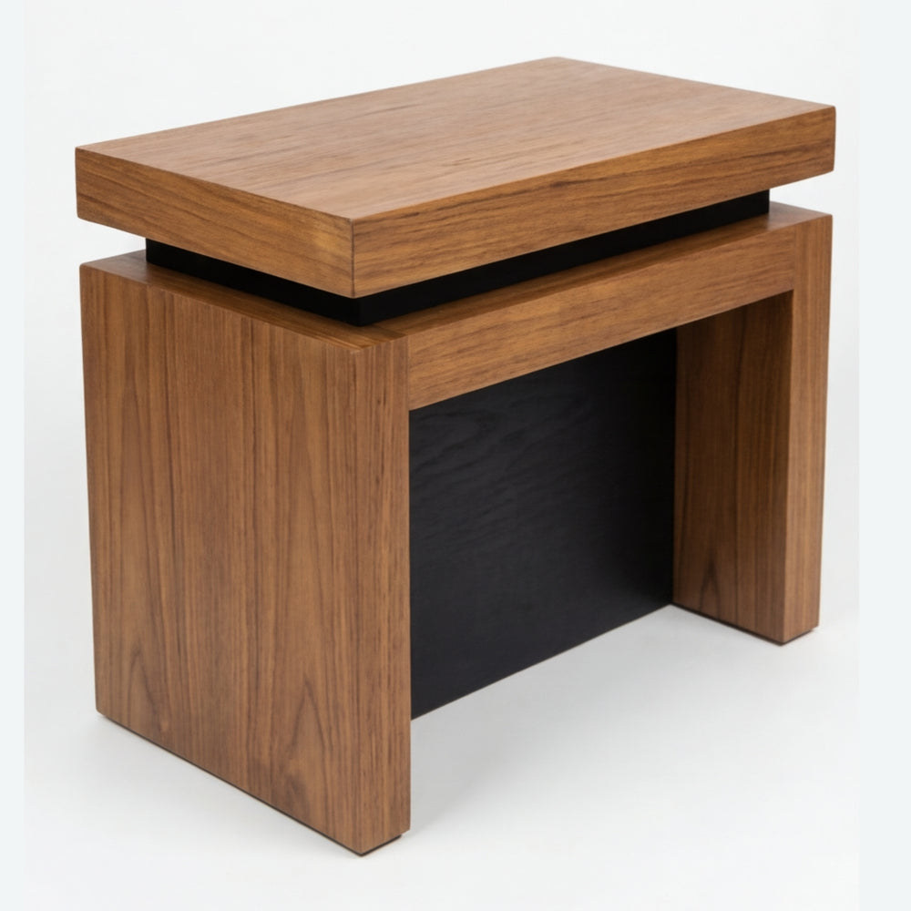 Mesa Lateral Nexo en Madera Natural · Escultural