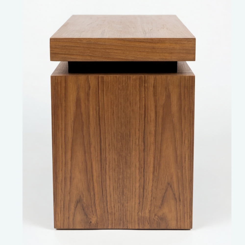 Mesa Lateral Nexo en Madera Natural · Escultural