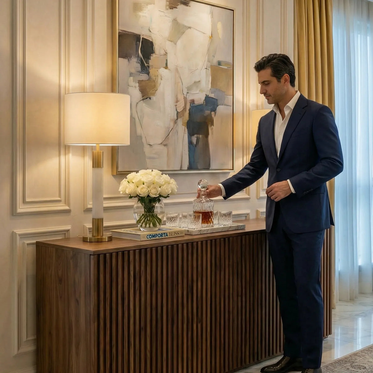 Buffet Modigliani – Credenza Ranurada en Nogal