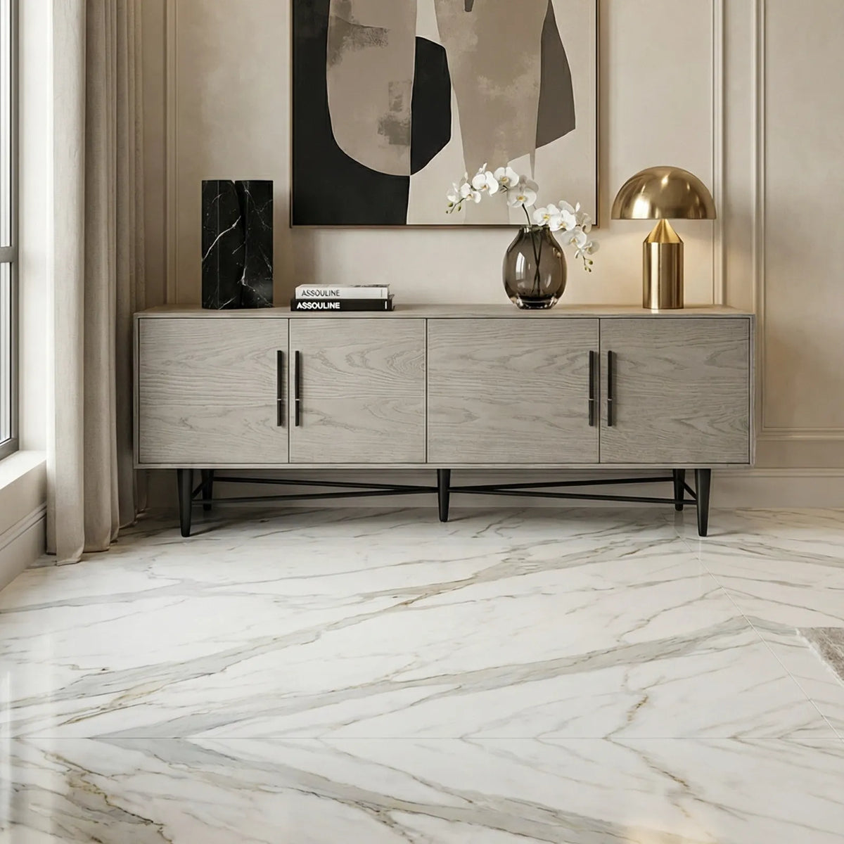 Buffet Ferrara – Credenza en Encino Gris