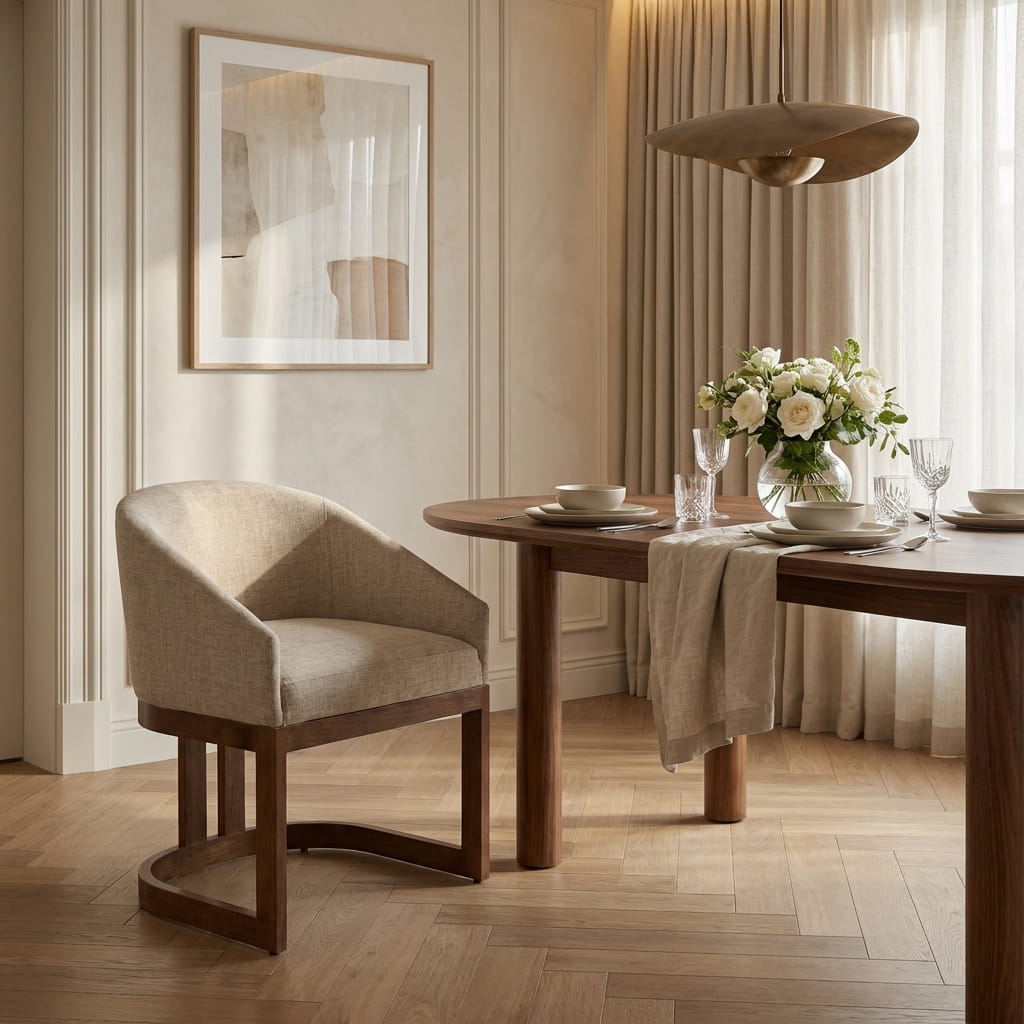 Silla Horen en Madera Sólida en ambiente de interiorismo contemporáneo