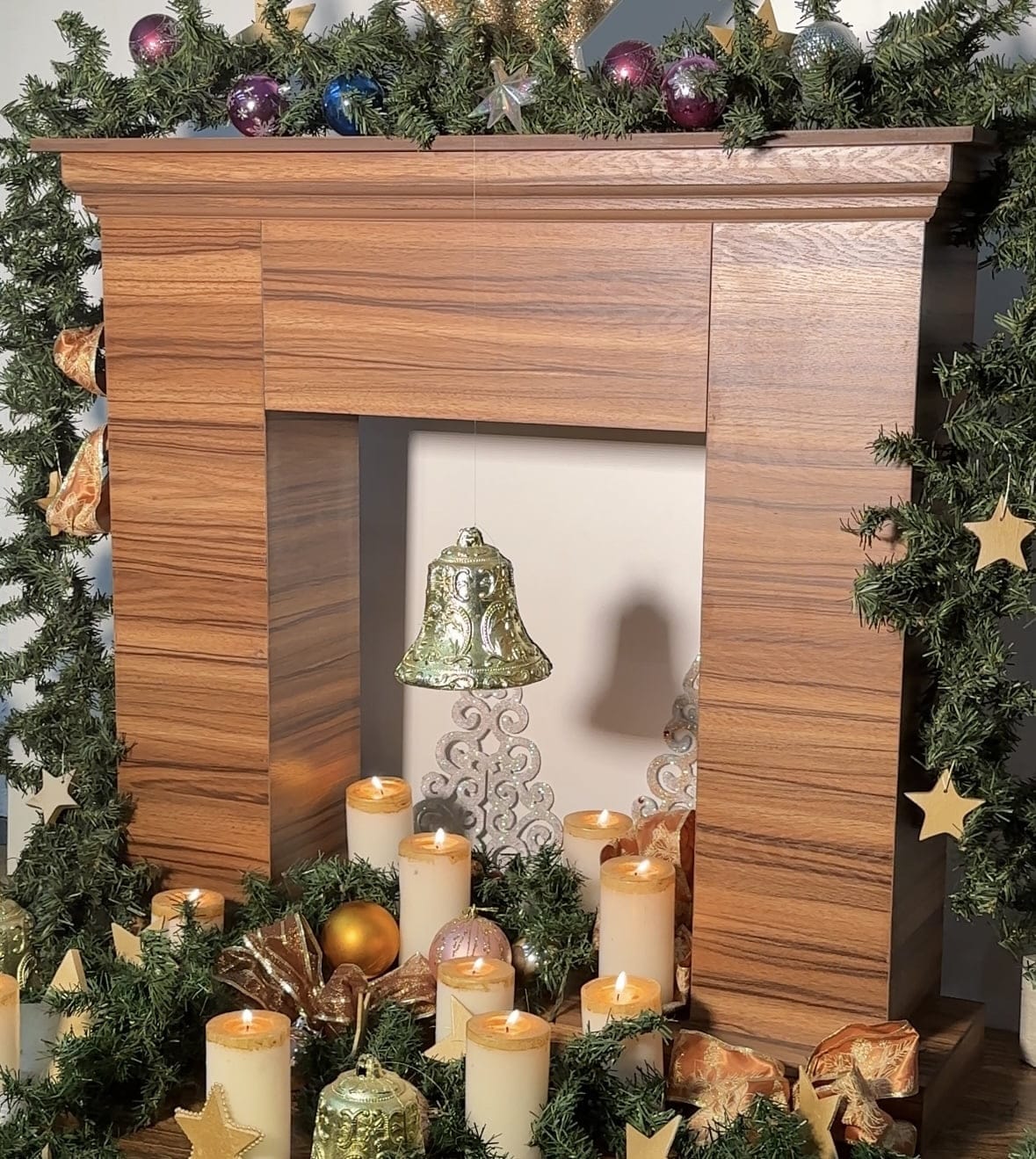 Chimenea Decorativa Parota · Elegancia Clásica