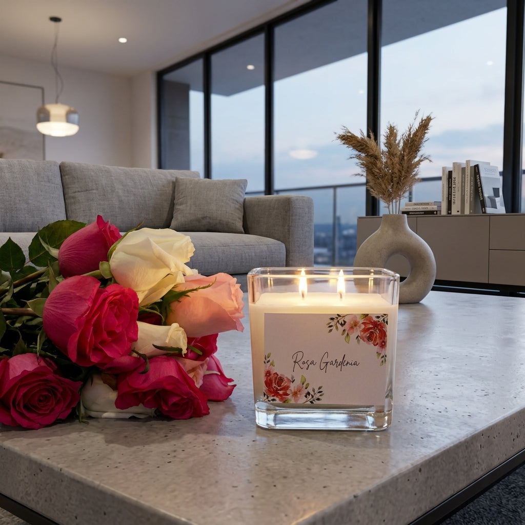 Vela aromática Rosa gardenia floral 400 gramos