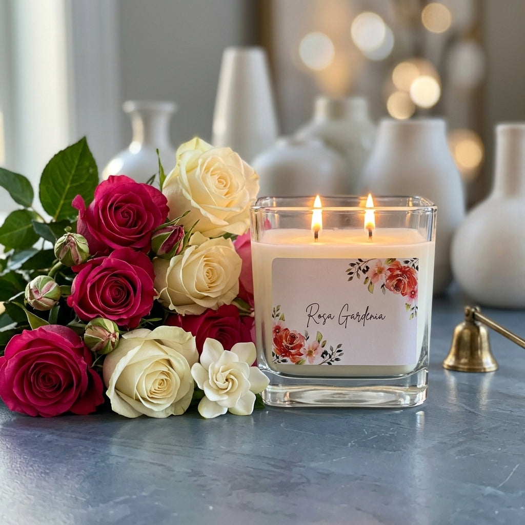 Vela aromática Rosa gardenia floral 400 gramos