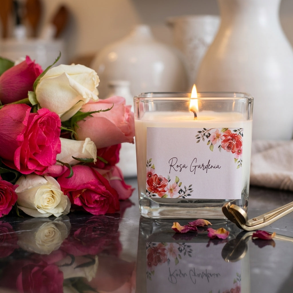 Vela aromática Rosa gardenia floral 400 gramos