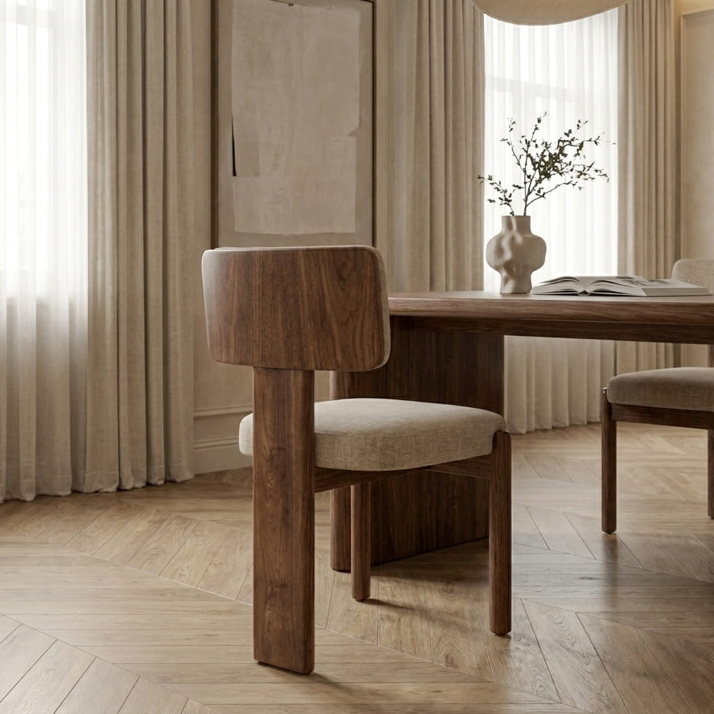 Silla Loris en Madera Sólida Rosa Morada · Escultural