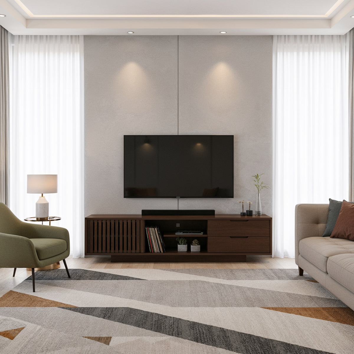 Mueble de TV Velin Nogal · Diseño Minimalista