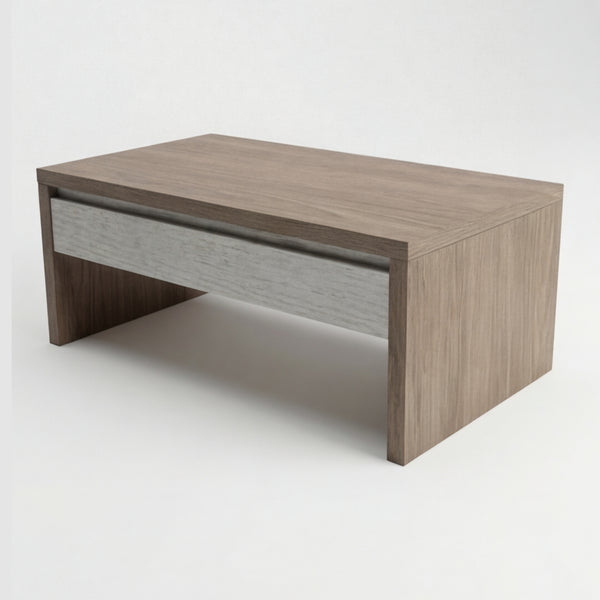 Mueble de TV Bicolor en Madera Natural en madera noble, vista principal completa