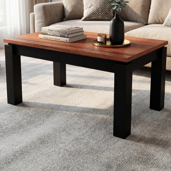 Mesa Centro Diseño Bi-Tono en Madera Natural Sólida · Escultural - vista alternativa