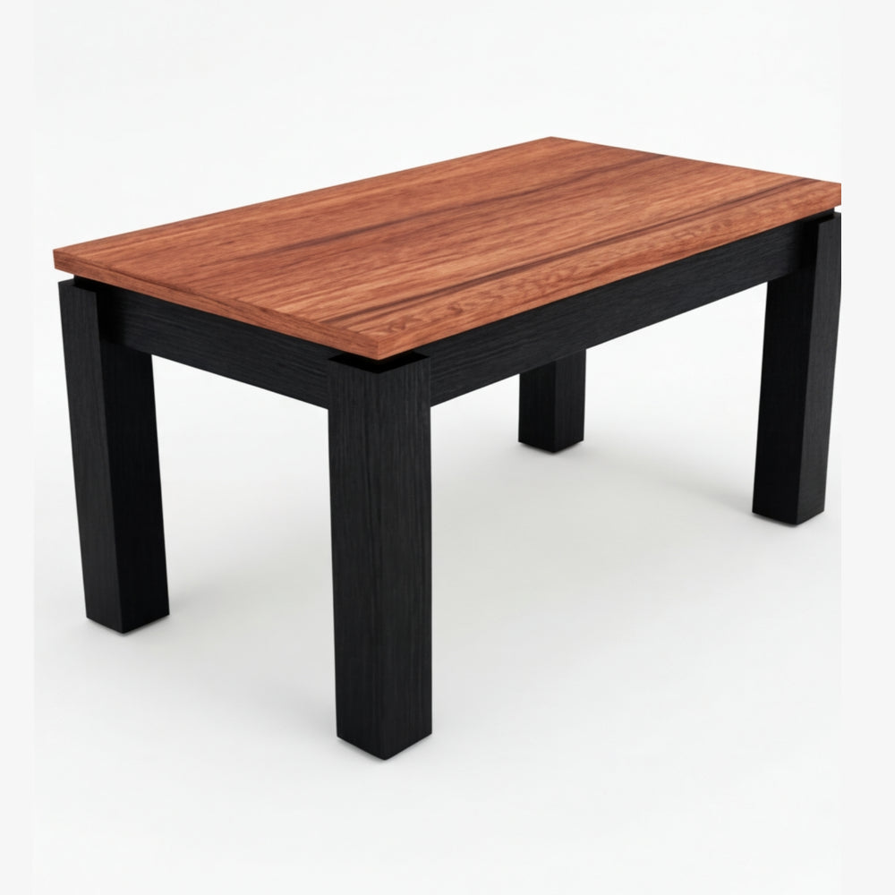 Mesa Centro Diseño Bi-Tono en Madera Natural Sólida · Escultural