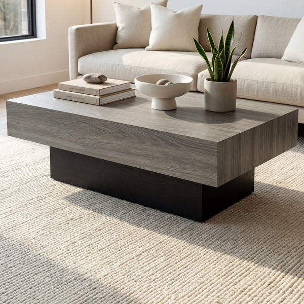 Mesa Centro Evo-Block en Madera Natural · Minimalista - vista alternativa
