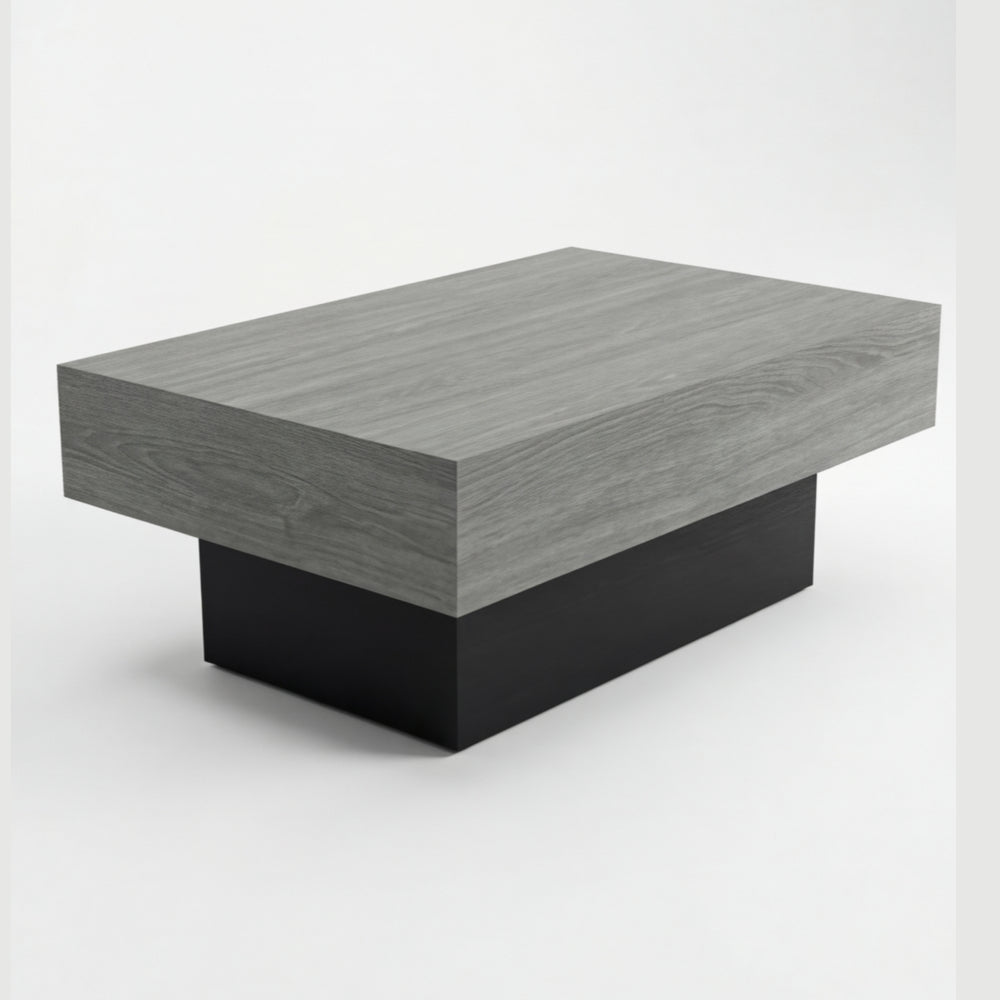 Mesa Centro Evo-Block en Madera Natural · Minimalista