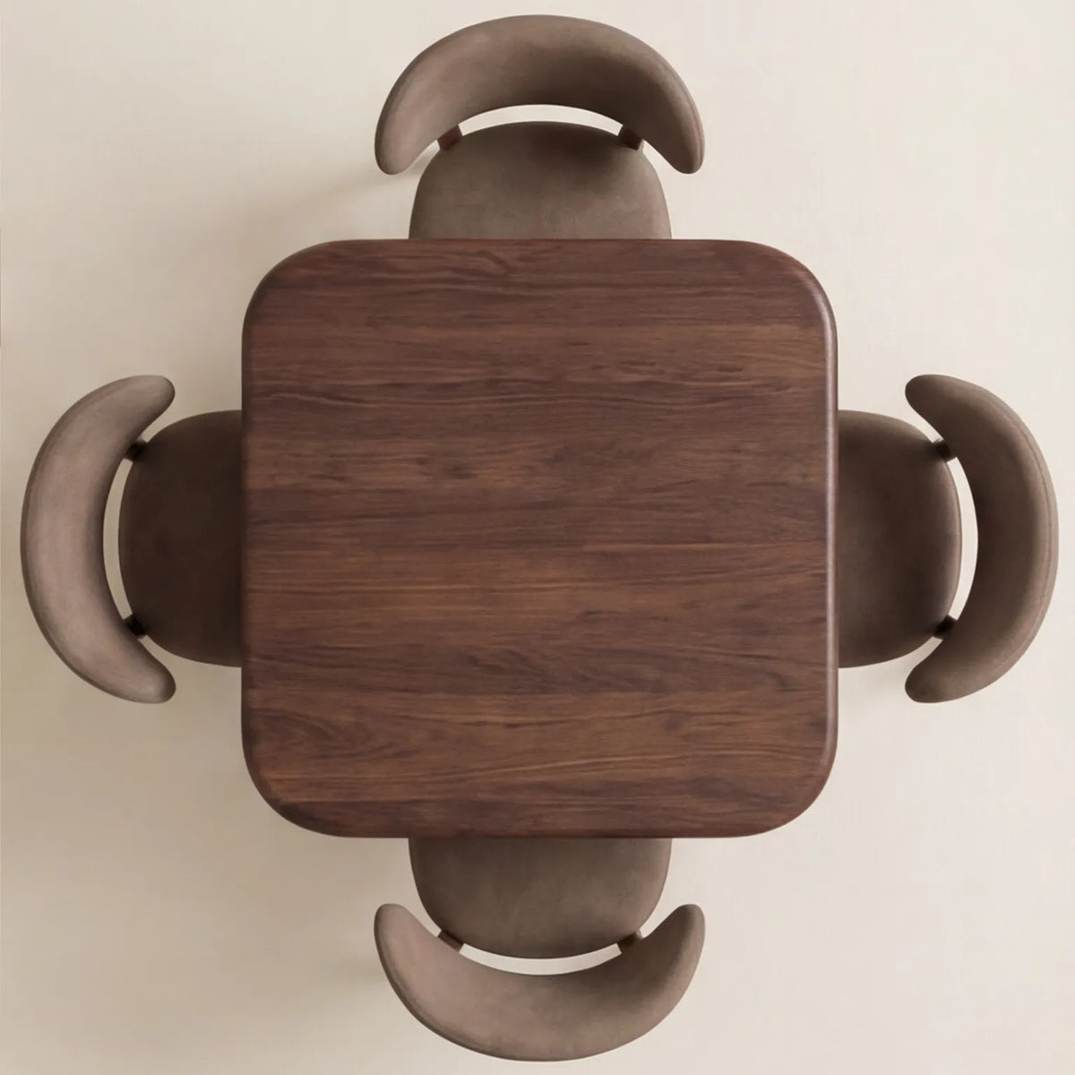 Mesa de Comedor Stella en Nogal con detalles en madera sólida · Orgánico