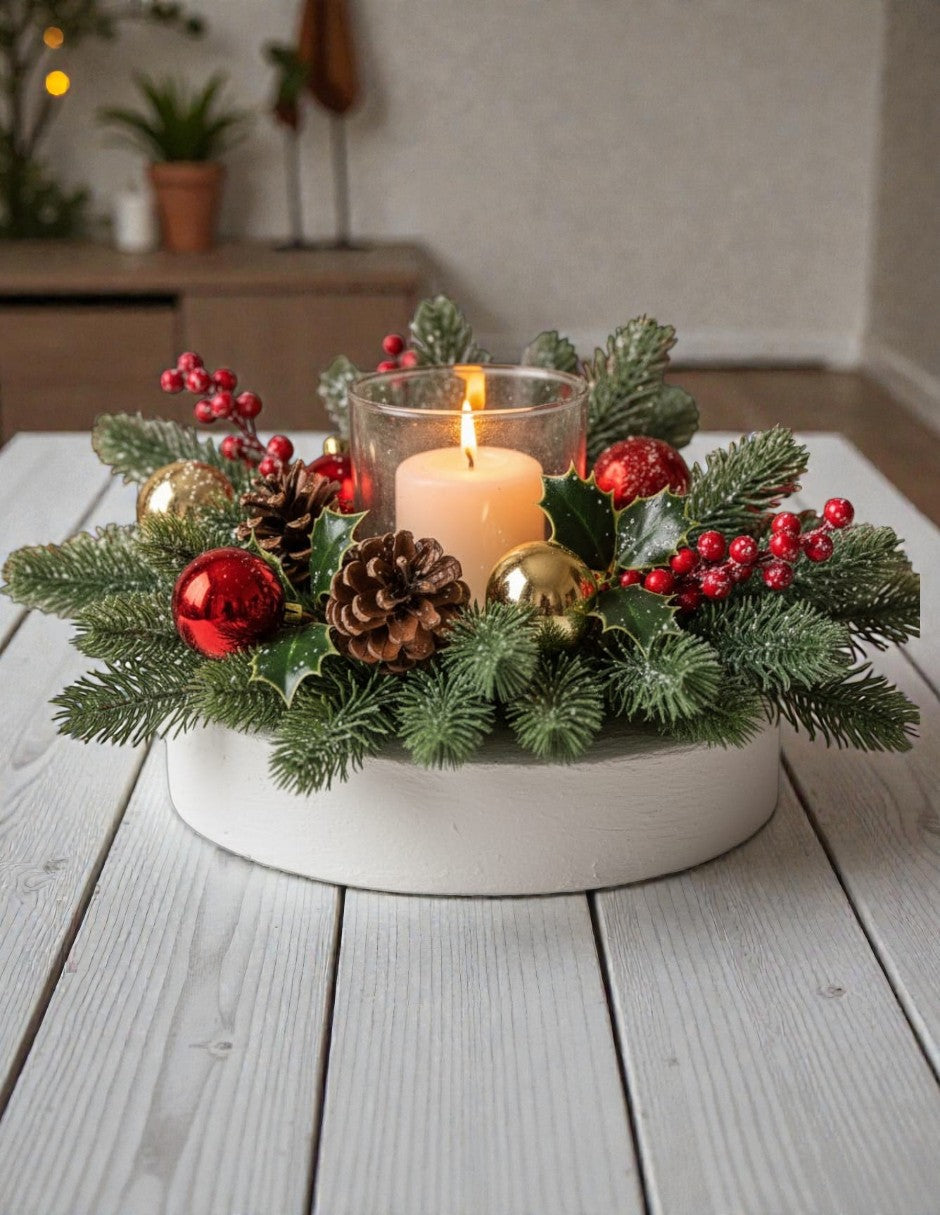 Centro de mesa navideño  mod. Refugio navideño